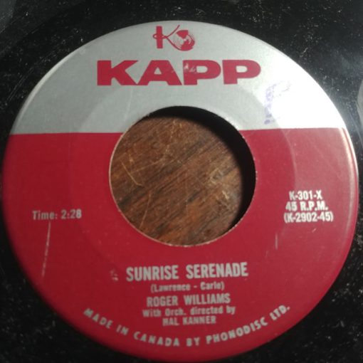 Roger Williams (2) - Sunrise Serenade / Cool Water (7", Single) (Very Good Plus (VG+))