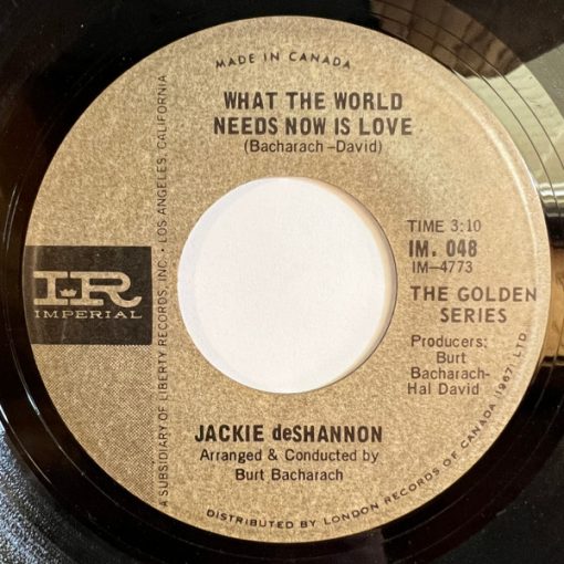 Jackie DeShannon - What The World Needs Now Is Love / A Lifetime Of Loneliness (7") (Near Mint (NM or M-))