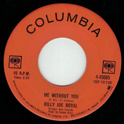 Billy Joe Royal - Me Without You / Mama's Song (7", Single) (Near Mint (NM or M-))