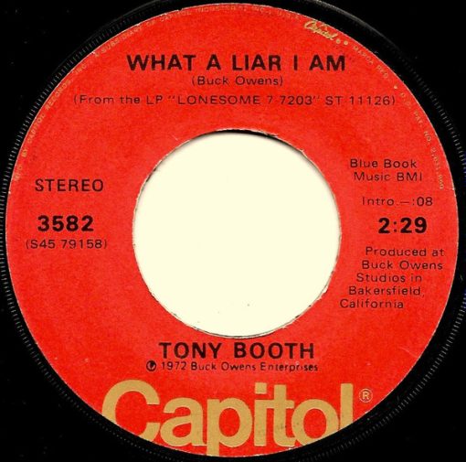 Tony Booth - What A Liar I Am / Loving You (7", Jac) (Very Good (VG))