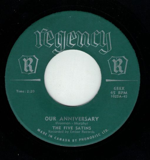 The Five Satins - Our Anniversary / Pretty Baby (7", Single) (Near Mint (NM or M-))