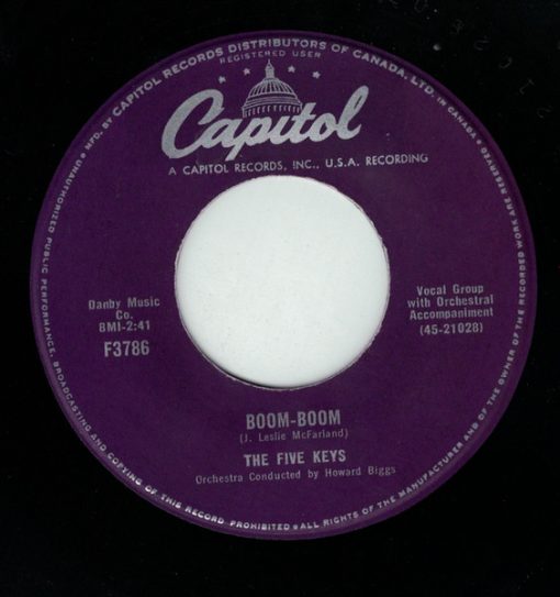 The Five Keys - Boom-Boom / The Face Of An Angel (7", Single) (Very Good Plus (VG+))