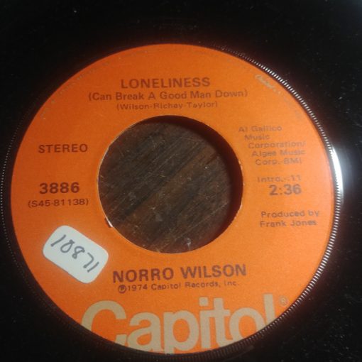 Norro Wilson - Loneliness (Can Break A Good Man Down) (7", Single) (Very Good Plus (VG+))