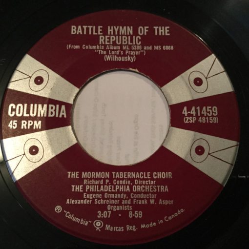 Mormon Tabernacle Choir - Battle Hymn Of The Republic / The Lord's Prayer (7", Single, RE) (Near Mint (NM or M-))