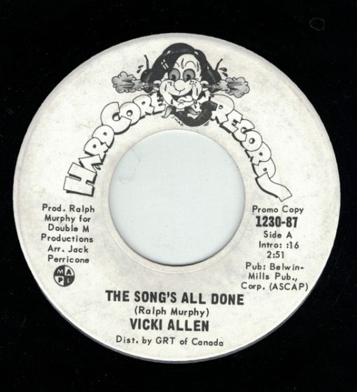 Vicki Allen - The Song's All Done / Talk (7", Single, Promo) (Very Good Plus (VG+))