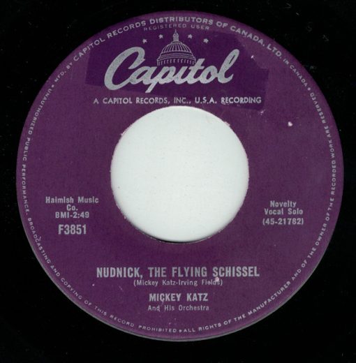 Mickey Katz And His Orchestra - Nudnick, The Flying Schissel (7", Single) (Very Good Plus (VG+))