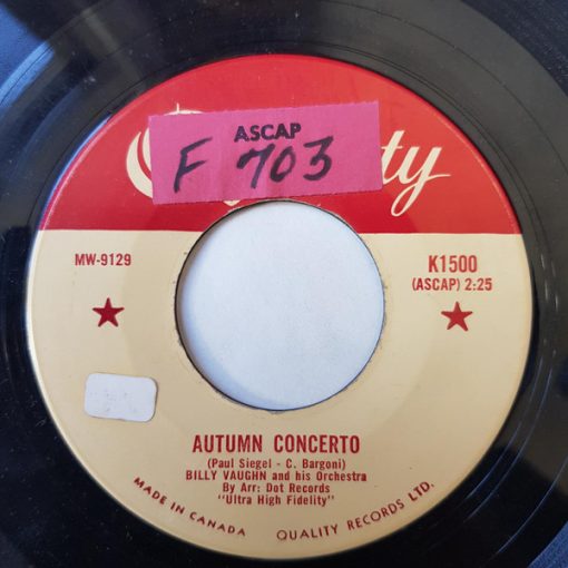 Billy Vaughn And His Orchestra - Autumn Concerto / Angel, Angel (7", Single) (Near Mint (NM or M-))