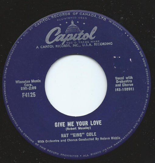 Nat King Cole - Give Me Your Love (7") (Near Mint (NM or M-))