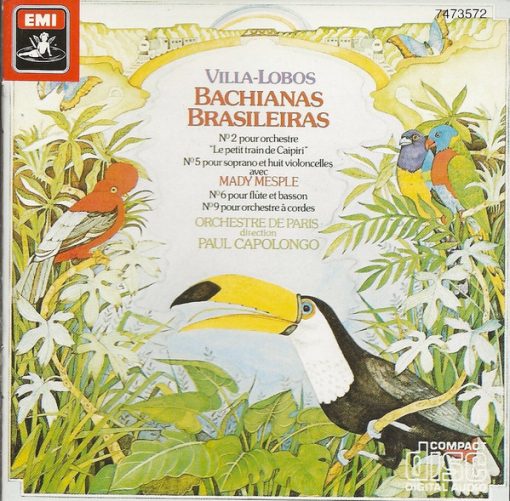 Heitor Villa-Lobos, Mady Mesplé, Orchestre De Paris, Paul Capolongo - Bachianas Brasileiras N° 2, 5, 6 & 9 (CD, Album, RE) (Near Mint (NM or M-))