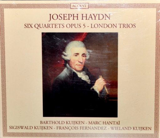 Joseph Haydn - Barthold Kuijken, Sigiswald Kuijken, Marc Hantaï, Wieland Kuijken, François Fernandez - Six Quartets Opus 5 - London Trios  (2xCD, Album, RP) (Near Mint (NM or M-))