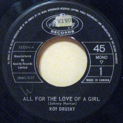 Roy Drusky - All For The Love Of A Girl (7", Mono) (Very Good (VG))