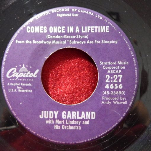 Judy Garland - Comes Once In A Lifetime (7") (Very Good Plus (VG+))