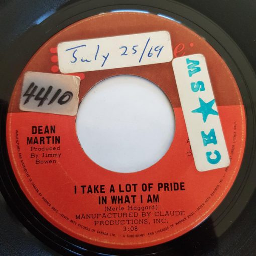 Dean Martin - I Take A Lot Of Pride In What I Am (7", Single) (Very Good Plus (VG+))