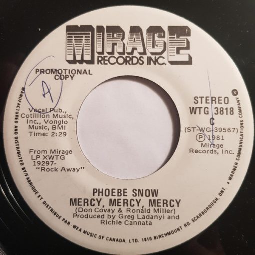 Phoebe Snow - Mercy, Mercy, Mercy / Something Good (7", Promo) (Near Mint (NM or M-))