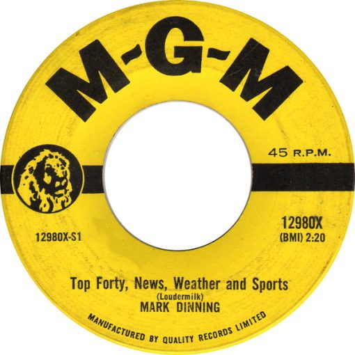 Mark Dinning - Top Forty, News, Weather And Sports (7", Single) (Near Mint (NM or M-))