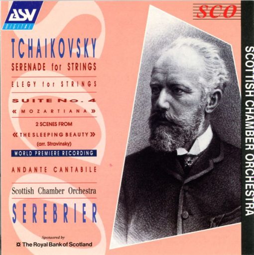 Pyotr Ilyich Tchaikovsky, Scottish Chamber Orchestra, Jose Serebrier, Igor Stravinsky - Serenade For Strings, Elegy For Strings, Suite No. 4, 2 Scenes From "The Sleeping Beauty", Andante Cantabile (CD, Album) (Near Mint (NM or M-))