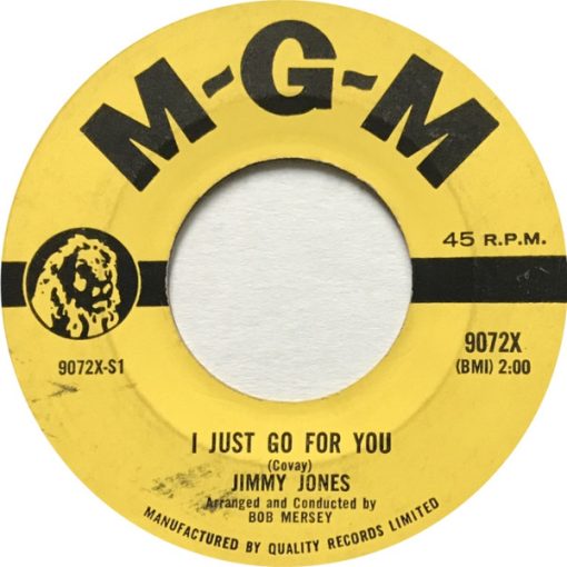 Jimmy Jones - I Just Go For You (7", Single) (Near Mint (NM or M-))