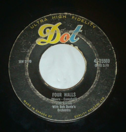 Jim Lowe (2) With Hutch Davie Orchestra - Four Walls (7", Single) (Near Mint (NM or M-))