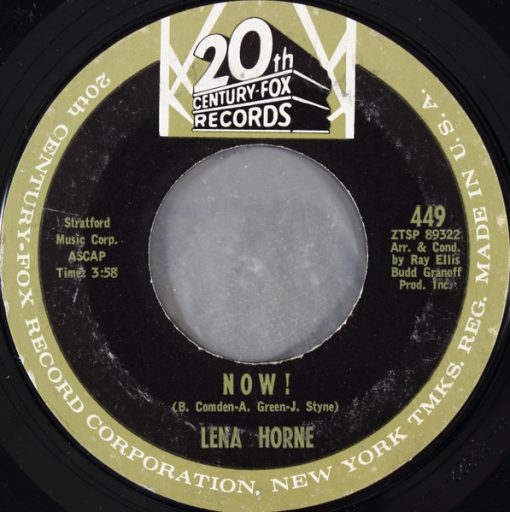 Lena Horne - Now! (7", Mono, Styrene, Hol) (Very Good Plus (VG+))