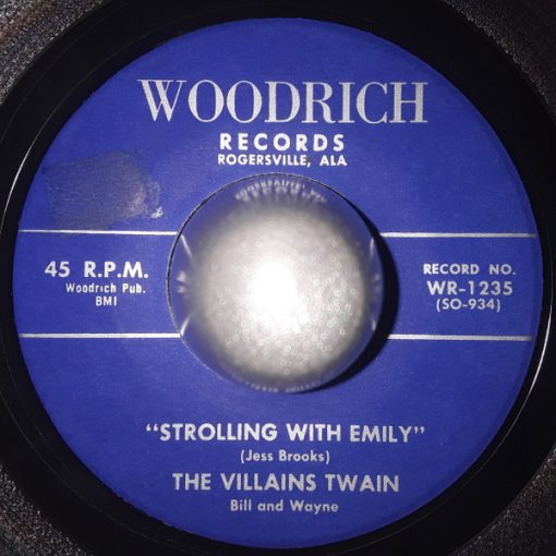 Villains Twain (Bill And Wayne) - Strolling With Emily / There's A Big Blue Cloud (7", Single) (Very Good Plus (VG+))