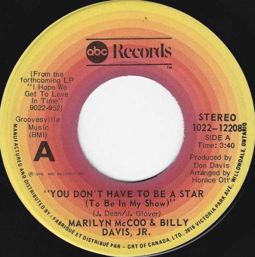 Marilyn McCoo & Billy Davis Jr. - You Don't Have To Be A Star (To Be In My Show) / We've Got To Get It On Again (7", Single) (Near Mint (NM or M-))