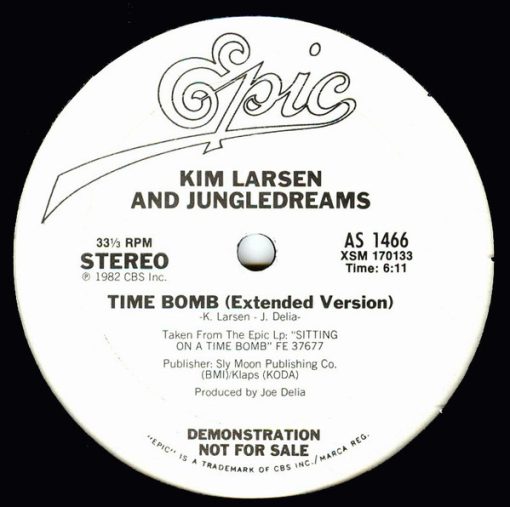 Kim Larsen And Jungledreams - Time Bomb / Rock 'N' Roll City (12", Promo) (Mint (M))