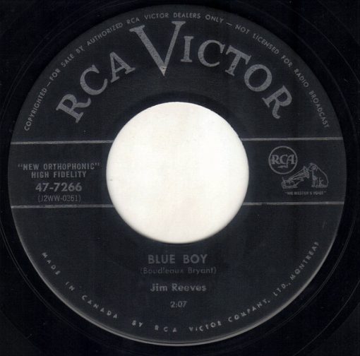 Jim Reeves - Blue Boy / Theme Of Love (I Love To Say, "I Love You") (7", Single) (Near Mint (NM or M-))