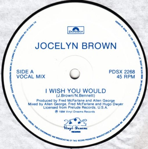 Jocelyn Brown - I Wish You Would (12", Maxi) (Mint (M))