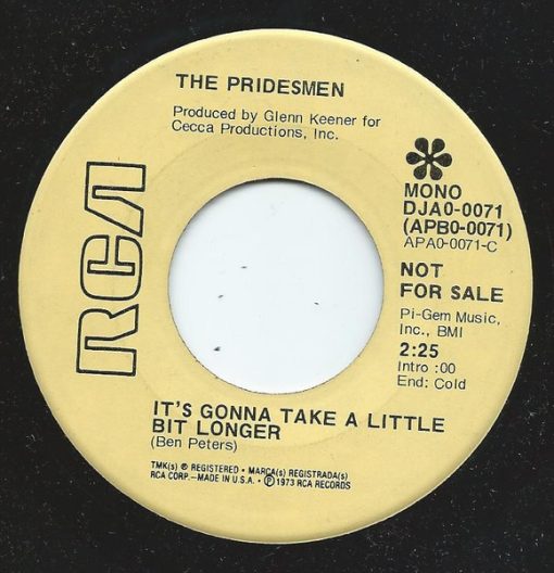 The Pridesmen - It's Gonna Take a Little Bit Longer (7", Promo) (Near Mint (NM or M-))