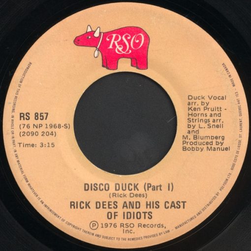 Rick Dees & His Cast Of Idiots - Disco Duck (7", Single) (Near Mint (NM or M-))