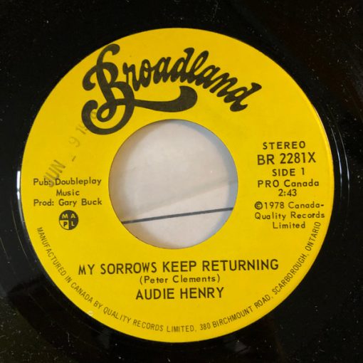 Audie Henry - My Sorrows Keep Returning / All I Can Do (7", Single) (Very Good Plus (VG+))