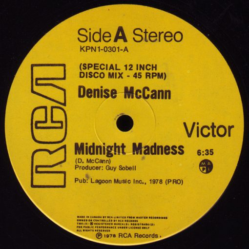 Denise McCann - Midnight Madness / The Singer (12") (Mint (M))