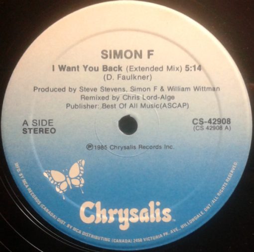 Simon Fellowes - I Want You Back (12") (Mint (M))