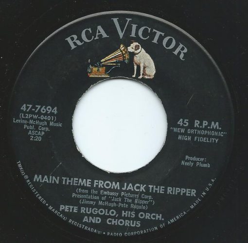 Pete Rugolo Orchestra - Main Theme From Jack The Ripper / Jack The Ripper (7") (Near Mint (NM or M-))