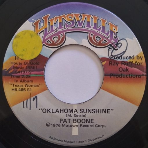 Pat Boone - Oklahoma Sunshine / Won't Be Home Tonight (7") (Very Good Plus (VG+))