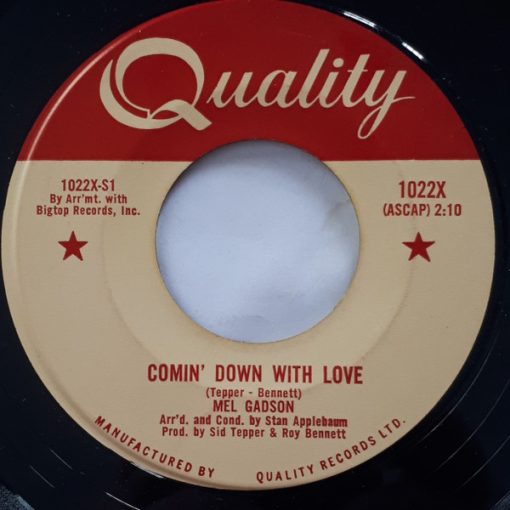 Mel Gadson - Comin' Down With Love (7") (Very Good Plus (VG+))