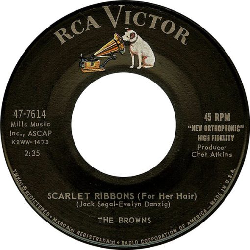 The Browns (3) - Scarlet Ribbons (For Her Hair) (7", Single, Roc) (Near Mint (NM or M-))