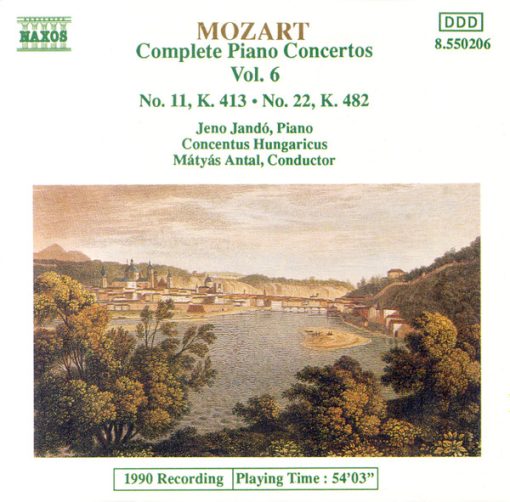 Wolfgang Amadeus Mozart / Jenö Jandó, Concentus Hungaricus, Mátyás Antal - Complete Piano Concertos Vol. 6 - No. 11, K. 413, No. 22, K. 482 (CD, RE) (Near Mint (NM or M-))