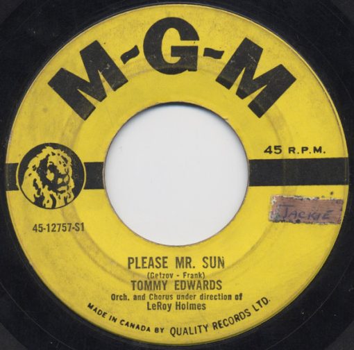 Tommy Edwards - Please Mr. Sun / The Morning Side Of The Mountain (7", Single) (Near Mint (NM or M-))