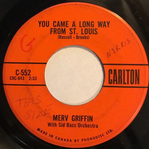 Merv Griffin - You Came A Long Way From St. Louis / Would You (7") (Very Good Plus (VG+))