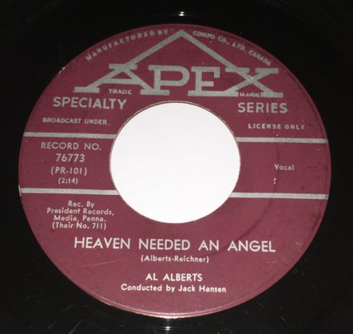 Al Alberts - Heaven Needed An Angel (7", Single) (Very Good Plus (VG+))