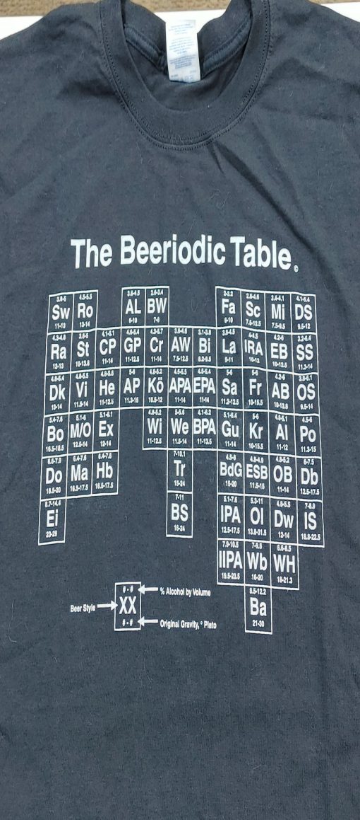 BEERIODIC TABLE OF ELEMENTS T-SHIRT XXL