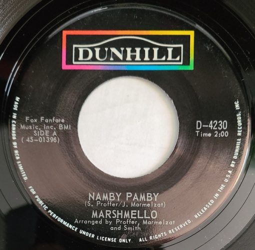 Marshmello (4) - Namby Pamby / (I Wanna) Have You To Myself (7") (Very Good Plus (VG+))