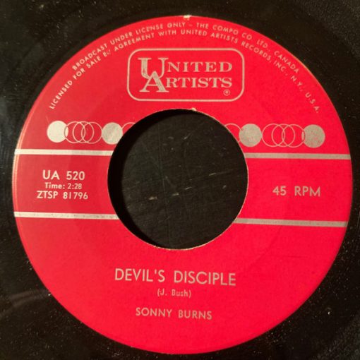 Sonny Burns - Devil's Disciple (7", Single) (Very Good Plus (VG+))