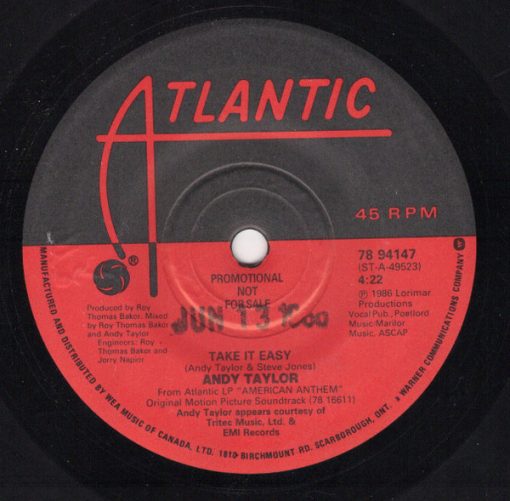 Andy Taylor - Take It Easy (7", Single, Promo) (Near Mint (NM or M-))