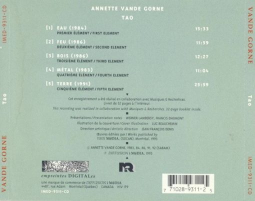 Annette Vande Gorne - Tao (CD) (Near Mint (NM or M-)) - Image 2