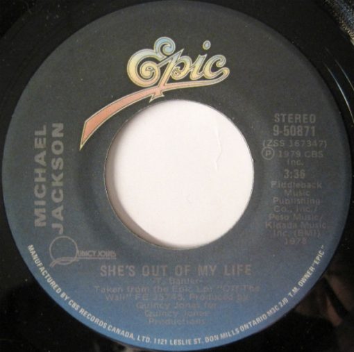 Michael Jackson - She's Out Of My Life / Get On The Floor (7", Single) (Near Mint (NM or M-))