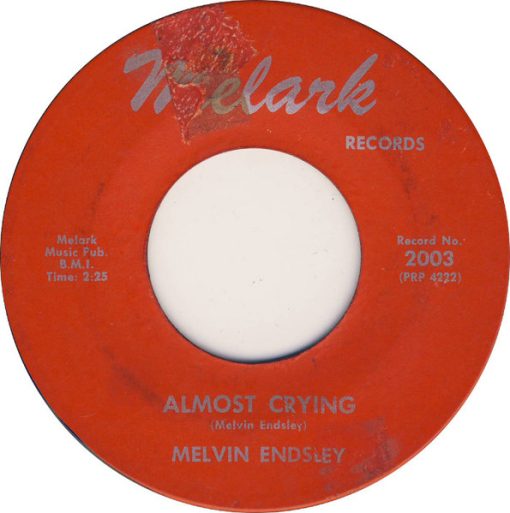 Melvin Endsley - Half As Blue / Almost Crying (7") (Very Good Plus (VG+)) - Image 2