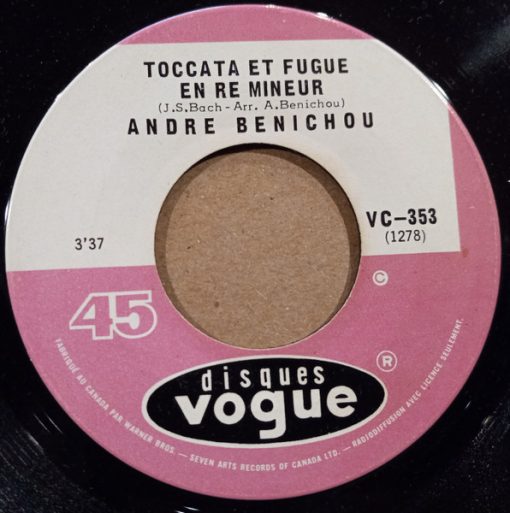 André Bénichou - "Guitare Bach" - Toccata & Fugue En Ré Mineur / Lovely (7", Single) (Near Mint (NM or M-))