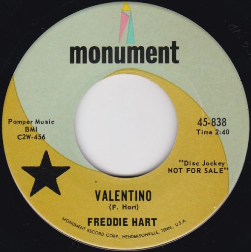 Freddie Hart - Valentino (7", Promo, Ind) (Very Good (VG))